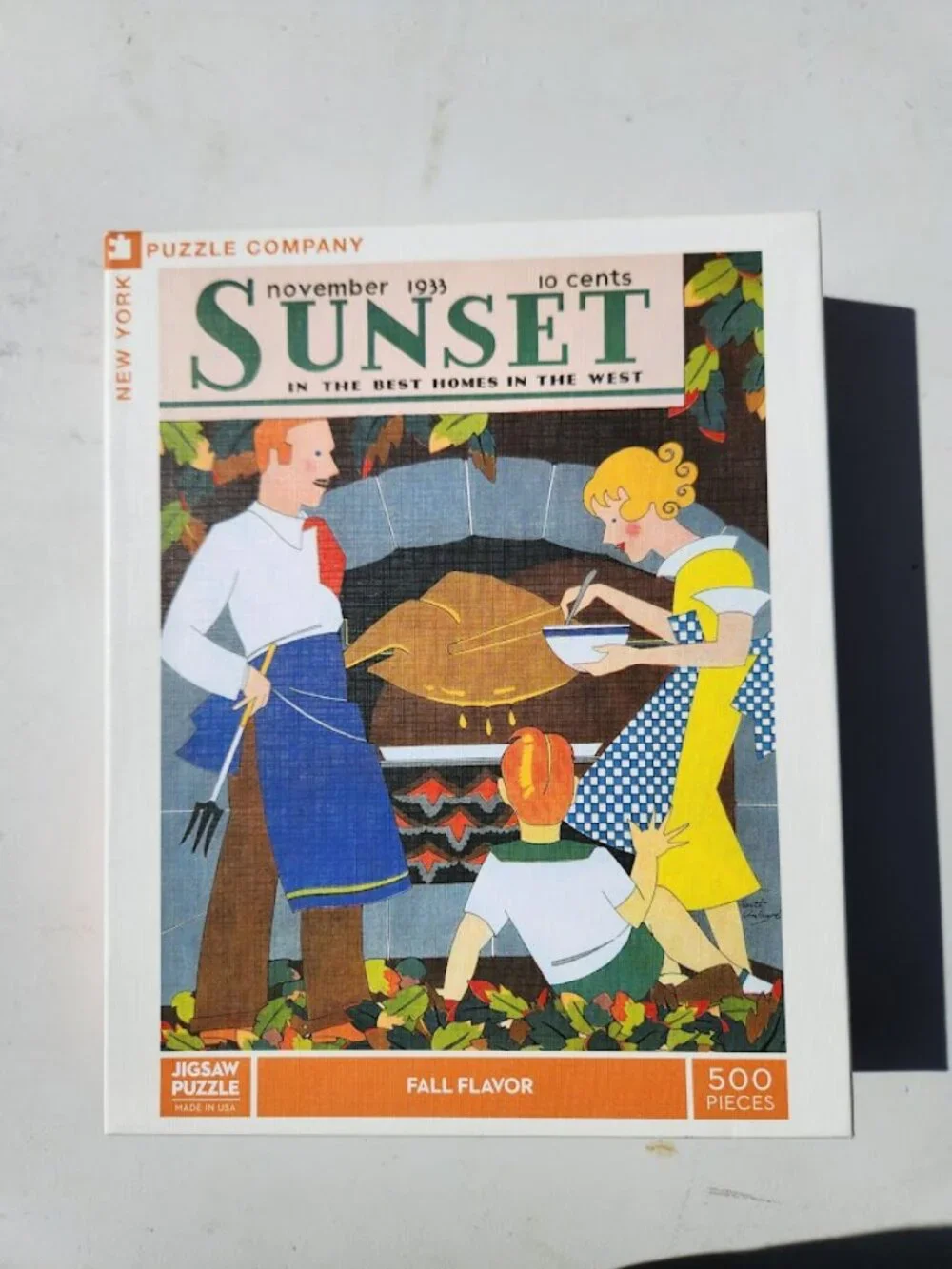 500 Piece New York Puzzle Company Jigsaw Puzzle Fall Flavor Vintage Sunset Magaz